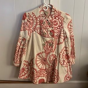 Women’s Anthropologie double breasted dress coat.